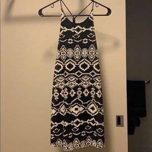 black and white woven dress